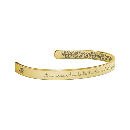 George Eliot Never Too Late Cuff Bracelet